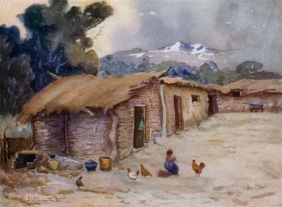 Una cabaña de paisanos en la frontera chilena de Ernest William Christmas
